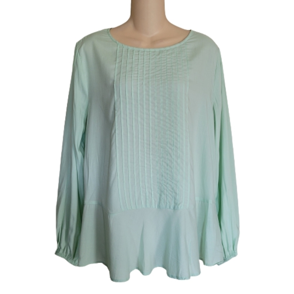 Old Navy Mint Green Peplum Tunic Blouse Top Size Women's Small